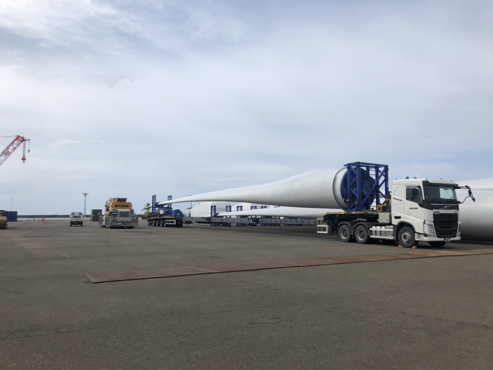 風力発電用特殊トレーラ一2